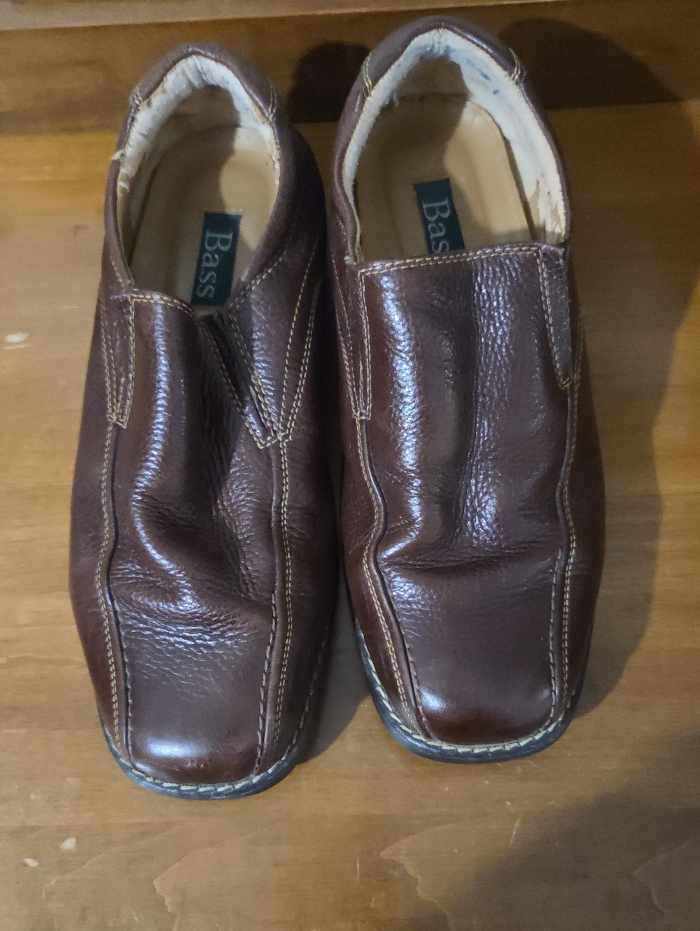 Bass Men's Brown Leather Slip-On Loafers